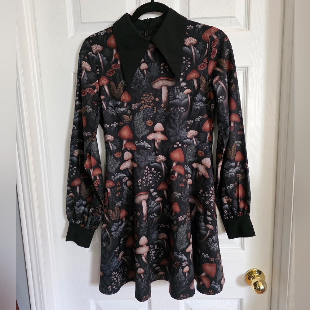 Killstar Night Forager Mushroom Print Mini Dress - Picture 2 of 6